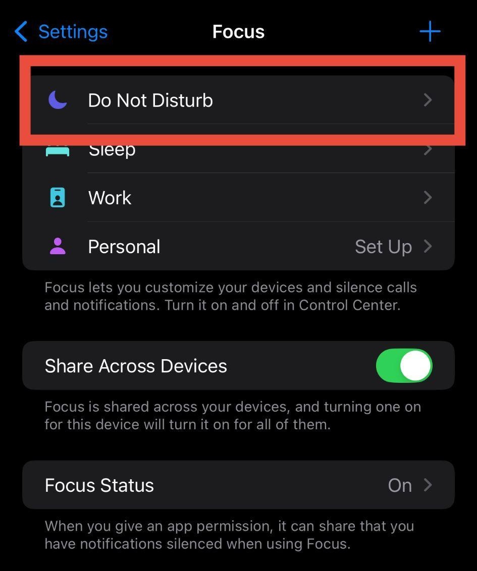 Focus Settings